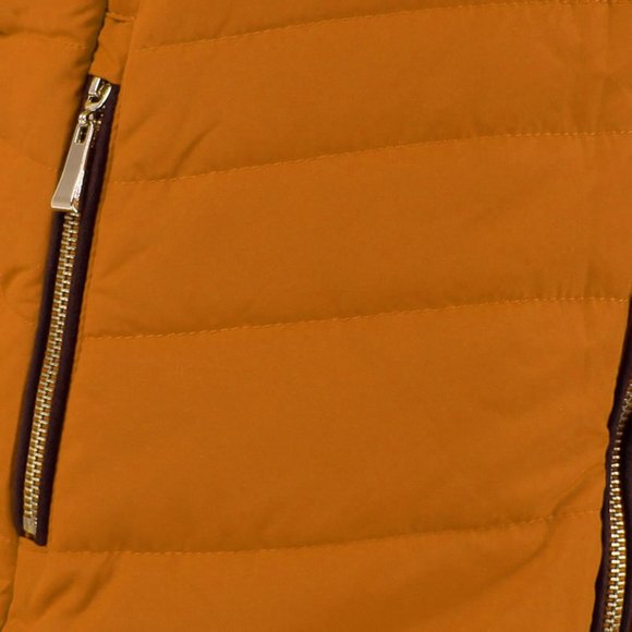 Removable Faux Fur Collar Puffer Jacket Mustard - Picture 3 of 7